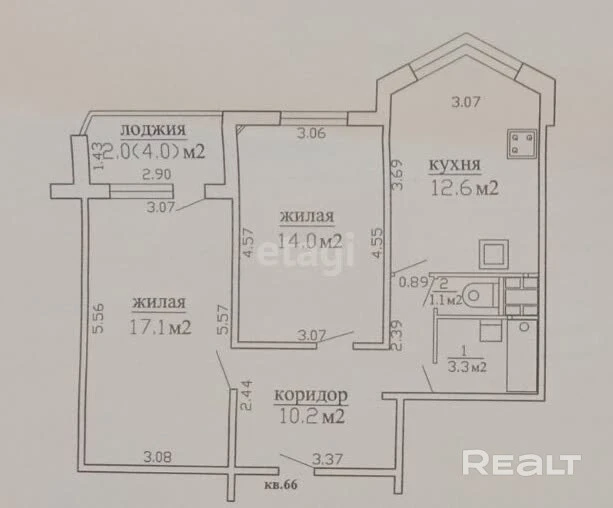 2-к. квартира в Ленинском районе